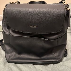 Mina Baie | Mini Kinney Black Leather Backpack